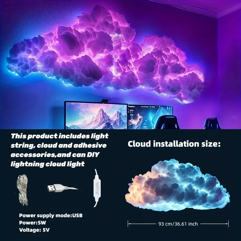 ajk usb powered 3d cloud light music rhythm multi color - Temu